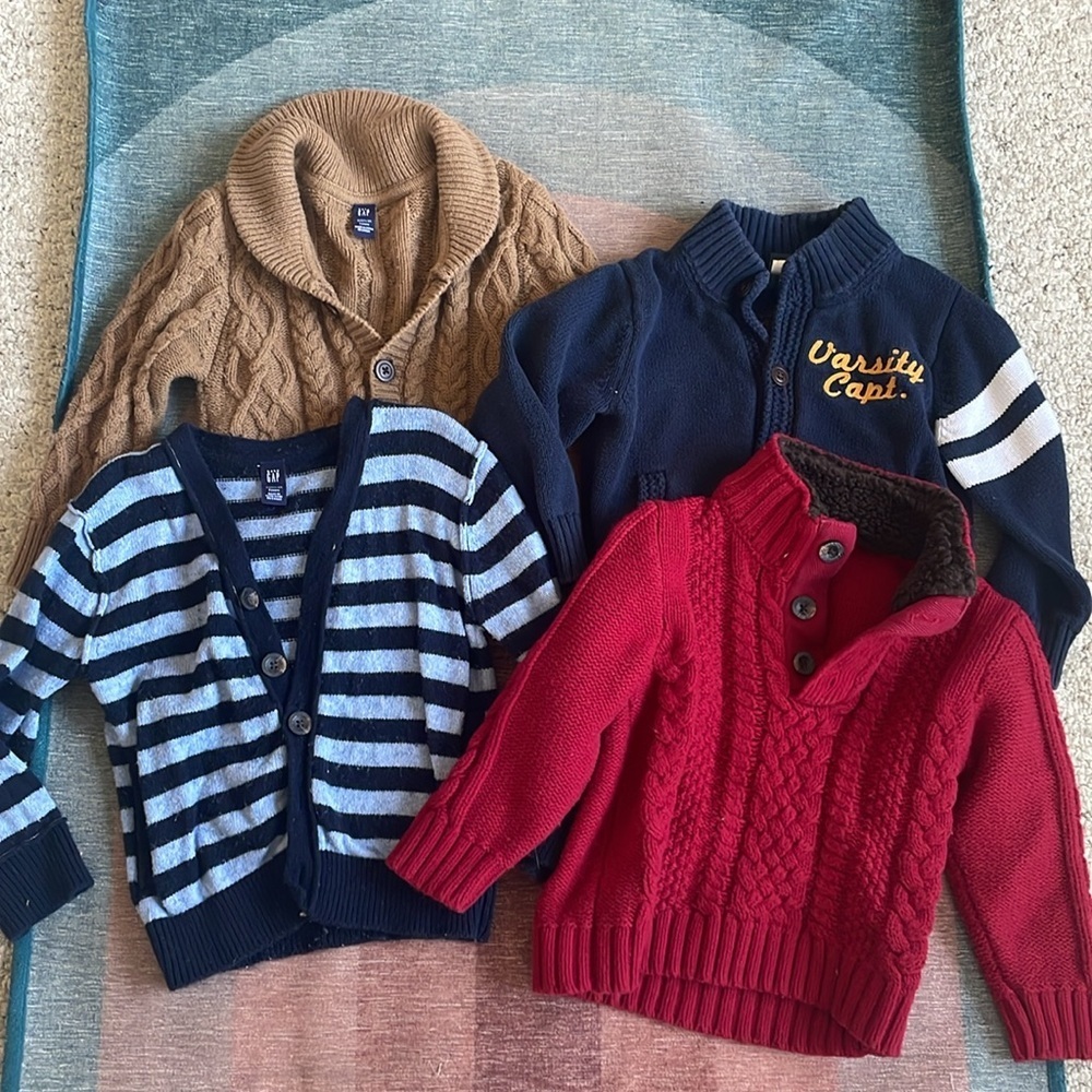 (4) Gap Boy Knit Cardigan Sweaters